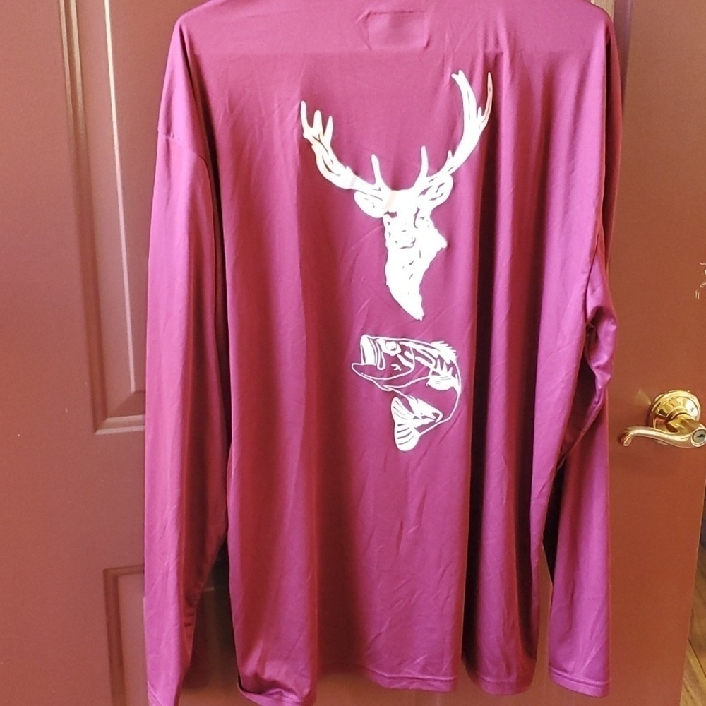 Deadfishhook maroon poly long sleeve outdoors shirt 2XL - Picture 7 of 8
